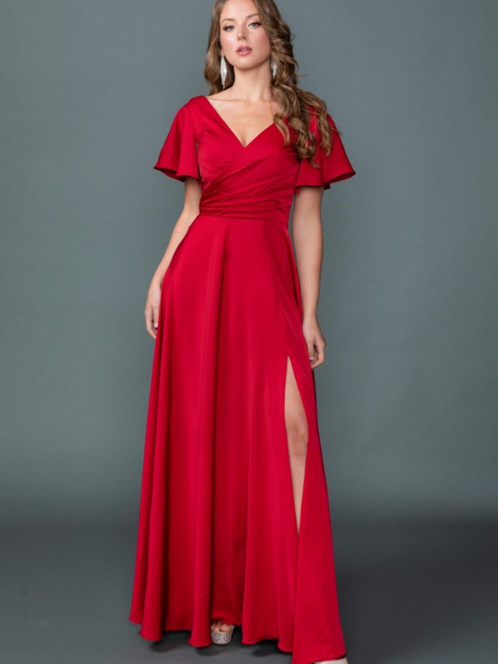 NEW BURGUNDY Evening Gown Floor Length Formal Elegant Stunning 4602
